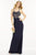 Alyce Paris B'Dazzle - 35760 Embroidered Lace Cut Out Evening Gown in Blue and Nude