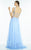 Alyce Paris - 35765 Bead Embellished Two Piece Dress with Slit In Blue and Neutral