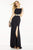Alyce Paris B'Dazzle - 35773 Bateau Bejeweled Center Evening Gown in Black