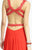 Alyce Paris B'Dazzle - 35777 Strappy Lace Ruched Evening Gown in Red