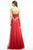 Alyce Paris - 35784 Beaded Ruched Sweetheart Chiffon A-line Dress In Red and Silver