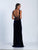 Dave & Johnny - 3578 Deep V-neck Sheath Dress in Blue