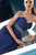 Alyce Paris B'Dazzle - 35808 Pleated Sweetheart Chiffon A-line Dress in Blue