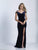 Dave & Johnny - 3580 Triple Strap V-neck Sheath Dress in Blue