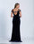 Dave & Johnny - 3580 Triple Strap V-neck Sheath Dress in Blue
