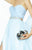 Alyce Paris B'Dazzle - 35812 Strapless Ruched Beaded Gown with Slit in Blue