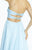 Alyce Paris B'Dazzle - 35812 Strapless Ruched Beaded Gown with Slit in Blue