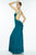 Alyce Paris B'Dazzle - 35817 Halter Ruffled Open Back Evening Dress in Blue