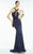 Alyce Paris B'Dazzle - 35819 Sleeveless Halter Cut Outs Long Dress in Blue