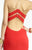 Alyce Paris - Sheer Chevron Cut-Out Illusion Long Jersey Gown 35820 In Red and Neutral