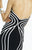 Alyce Paris - 35823 Strapless Piping Fitted Evening Dress In Black and White