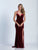 Dave & Johnny - Strappy Fitted Gown with Slit 3582 in Red