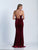 Dave & Johnny - 3582 Strappy Fitted Gown with Slit in Red