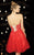 Alyce Paris  - 3601 Strapless Floral Cocktail Dress with Lace Up Back in Red