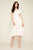 Tadashi Shoji - Illusion Neckline Sheer Lace Tea Length Dress In White
