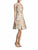Aidan Mattox - 54471920 Floral Metallic Jacquard Dress in White and Gold