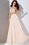 Two Piece Beaded Halter Top Chiffon Gown 33848