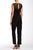 JS Collections - Sleeveless Waist Embellished Jumpsuit 864909 in Black