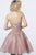 Jovani - 3622 Embellished Bodice Strapless Cocktail Dress In Pink and Silver