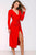36226 Long Sleeve Ruched High Low Dress