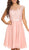 Eureka Fashion - 3633 Lace Appliqued Cap Sleeve Chiffon Dress In Pink