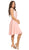 Eureka Fashion - 3633 Lace Appliqued Cap Sleeve Chiffon Dress
