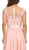 Eureka Fashion - 3633 Lace Appliqued Cap Sleeve Chiffon Dress In Pink