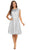 Eureka Fashion - 3633 Lace Appliqued Cap Sleeve Chiffon Dress In Silver