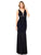 Glow by Colors - G218 Jeweled Inset Ruched Gown In Black