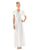 Colors Dress - 42020 Butterfly Sleeve Faux Wrap Dress In White