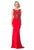 Glow by Colors - G237 Jeweled Applique Illusion Gown In Red