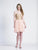 Dave & Johnny - 3634 Choker Detailed Gilt Lace Appliqued Dress In Pink
