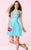 Alyce Paris  - 3639 Beaded Ruched Scoop Neck Cocktail Dress in Blue