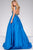 36401 Beaded Halter Taffeta A-line Dress