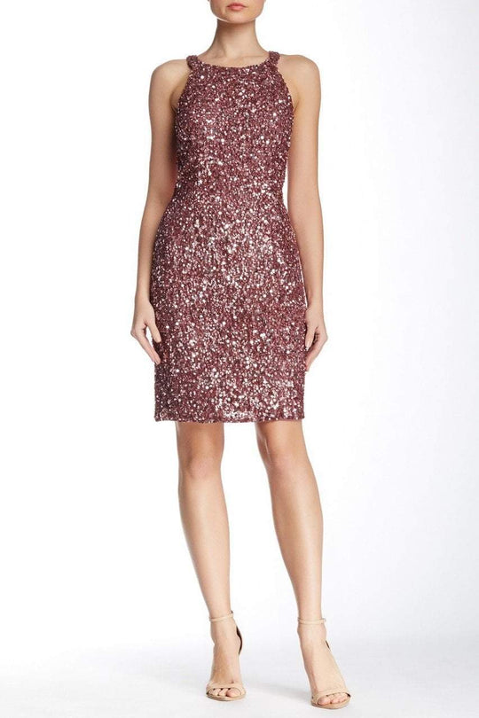 Adrianna Papell - 41896750 Sequin Scoop Sheath Dress in Pink