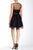 Adrianna Papell - 41897120 Embellished Illusion Scoop A-line Dress in Black