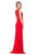 Glow by Colors - G237 Jeweled Applique Illusion Gown In Red