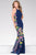 Jersey Prom Dress with Floral appliques 36455