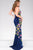 Jersey Prom Dress with Floral appliques 36455