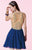 Alyce Paris  - 3646 Rhinestone Embellished Sleeveless Cocktail Dress in Blue