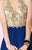Alyce Paris  - 3646 Rhinestone Embellished Sleeveless Cocktail Dress in Blue