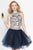 Alyce Paris - 3647 Two Piece Short Dress In Navy Gold