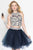 Alyce Paris  - 3647 Two Piece Tulle A-line Dress in Blue