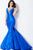Sleeveless Illusion V Neckline Long Taffeta Mermaid Dress 32515