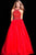 36506 Bead Embellished Halter Tulle Gown