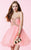 Alyce Paris  - 3651 Embellished Strapless Pleated Cocktail Dress in Pink