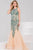 36523 Embellished Illusion Bateau Trumpet Dress