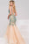 36523 Embellished Illusion Bateau Trumpet Dress