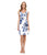 Adrianna Papell - 13262390 Floral Queen Anne Dress in Blue and Multi-Color