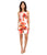 Adrianna Papell - 12260190 Split Neck Floral Dress in Orange and Floral